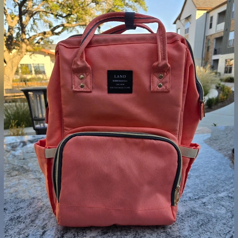 Land Mommy Baby Bag Pink/peach Backpack